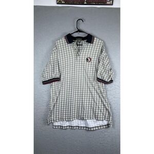 Florida State Seminoles Shirt Mens Large Beige NCAA Football AM Player Polo